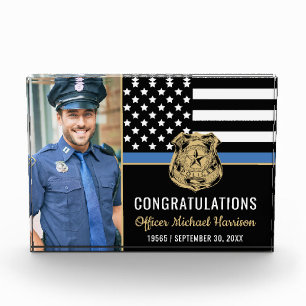 Police Officer Law Enforcement Graduation Photo Block