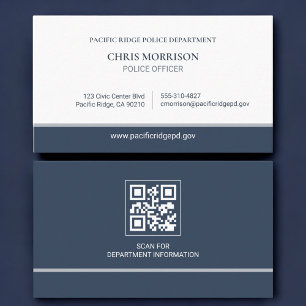 Police Officer Law Enforcement QR Code Business Card