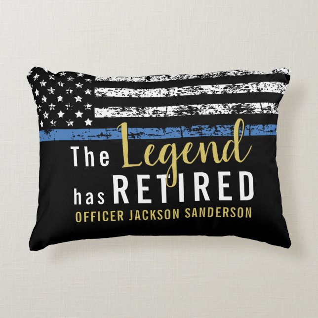 Police Officer Law Enforcement Retirement Accent Pillow (Front)