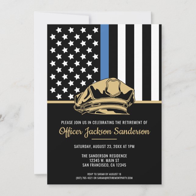 Police Officer Law Enforcement Retirement Invitation (Front)
