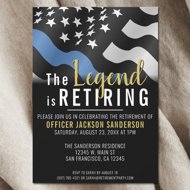 Police Officer Law Enforcement Retirement Party Invitation (Police Officer Law Enforcement Retirement Party Invitation)