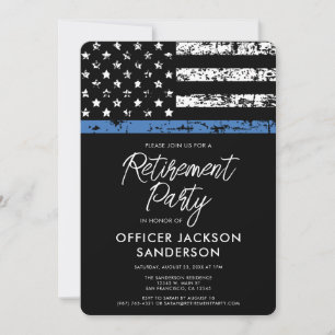 Police Officer Law Enforcement Retirement Party Invitation