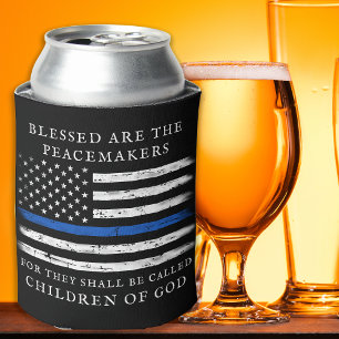 Police Officer Law Enforcement Thin Blue Line Can Cooler
