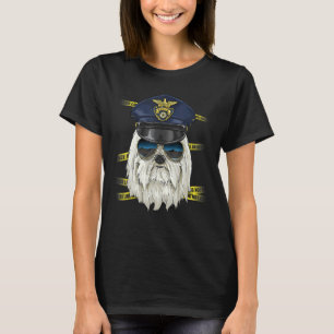 Police Officer Maltese Cop Crime Scene K9 Maltese T-Shirt