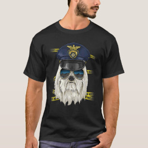 Police Officer Maltese Cop Crime Scene K9 Maltese  T-Shirt