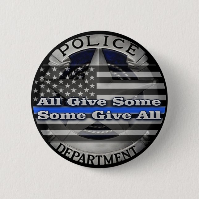 Police Officer Memorial Badge Button (Front)
