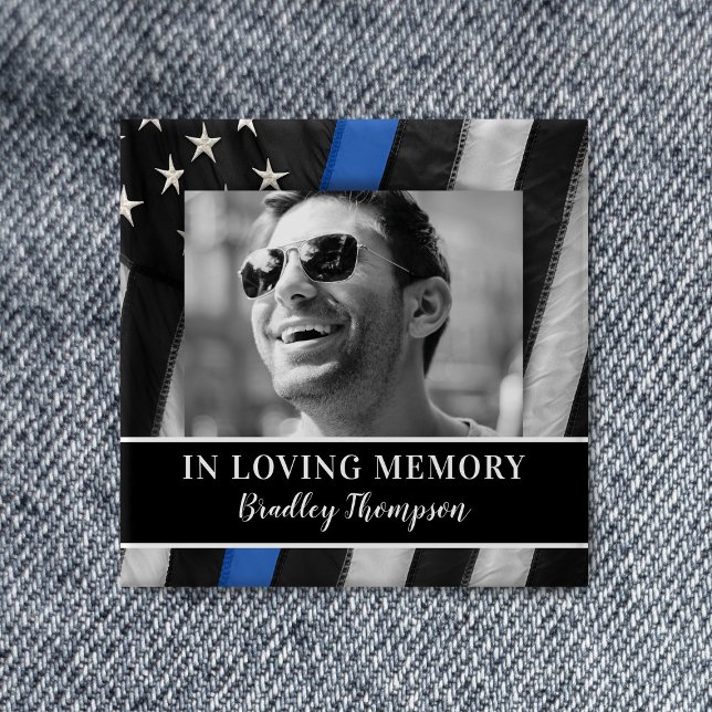 Police Officer Memorial Funeral 2 Inch Square Button (Creator Uploaded)