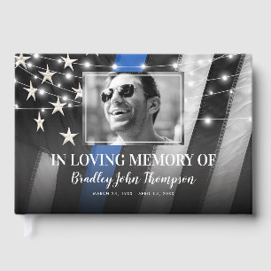 Police Officer Memorial Thin Blue Line Guest Book