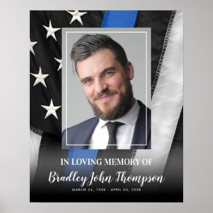 Police Officer Memorial Thin Blue Line Poster