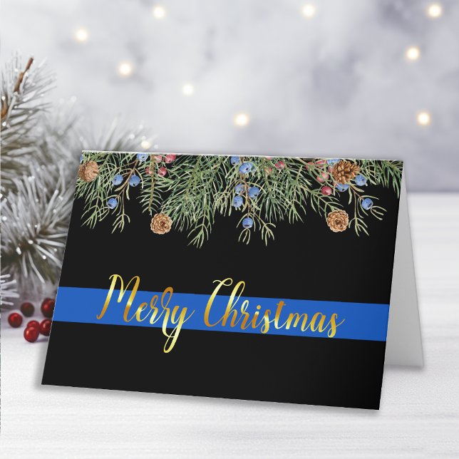 Police Officer Merry Christmas Law Enforcement Thank You Card (Creator Uploaded)