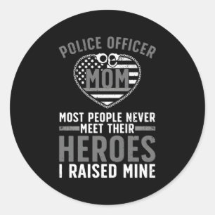 Police Officer Mom For Mother Cop Police Officer Classic Round Sticker
