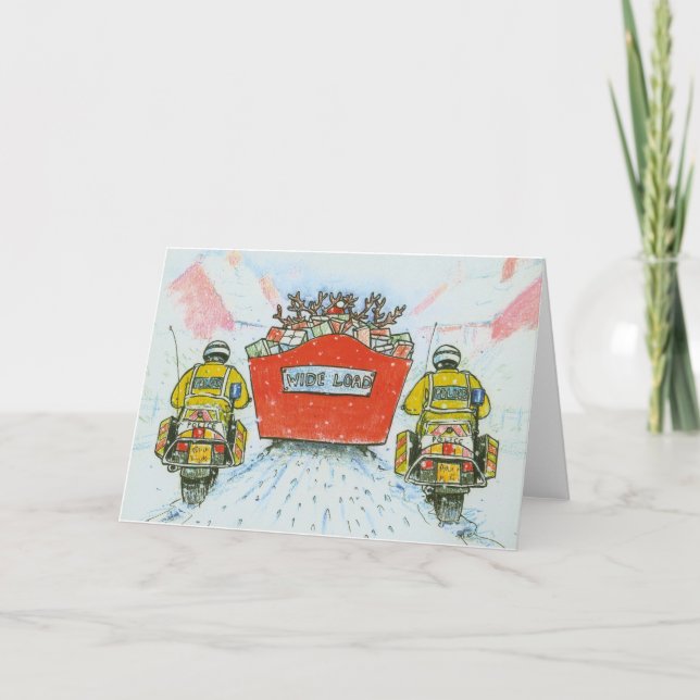 Police Officer (Motorcyclist) Christmas Card (Front)
