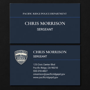 Police Officer Navy Blue Business Card