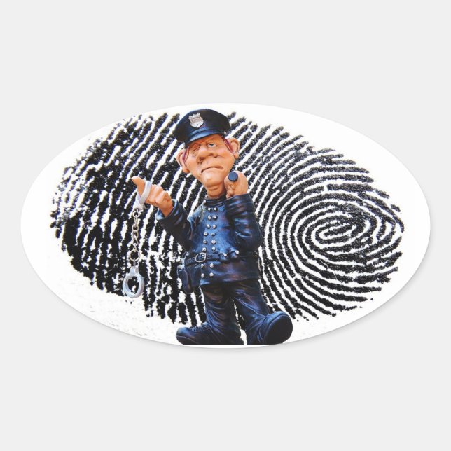 Police Officer Oval Sticker (Front)