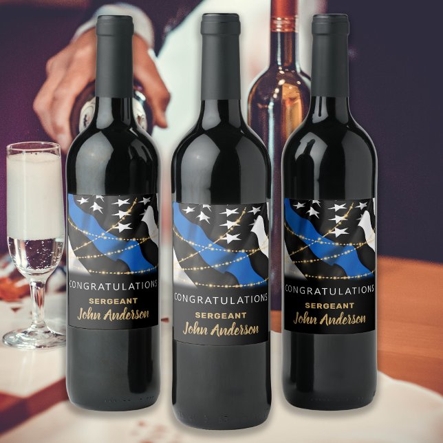 Police Officer Party Congratulations Retirement Wine Label (Creator Uploaded)