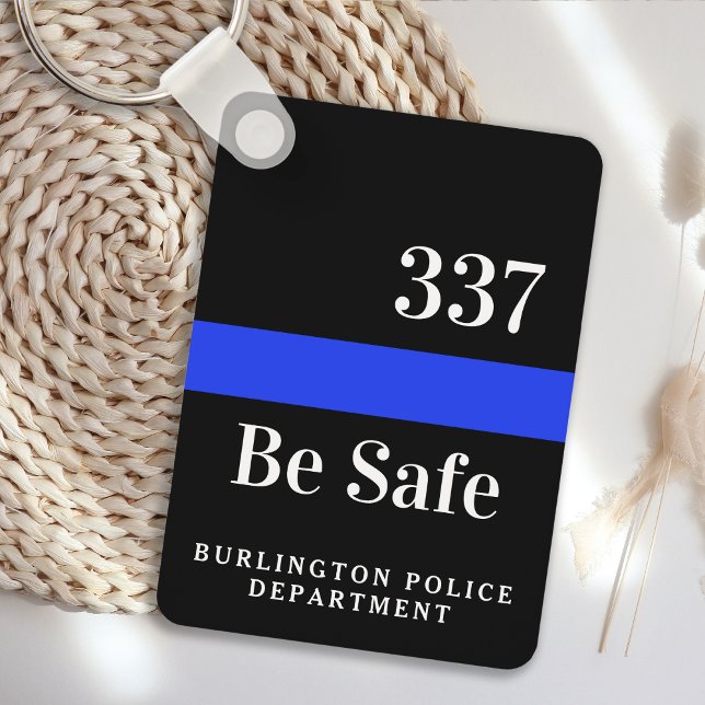 Police Officer Personalized Badge # Thin Blue Line Keychain (Creator Uploaded)