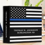 Police Officer Personalized Name Thin Blue Line Binder<br><div class="desc">Thin Blue Line Police Binder - American flag in Police Flag colours, modern black and blue design . Personalize with police officers name. This personalized police officer binder is perfect for police departments and law enforcement officers. COPYRIGHT © 2020 Judy Burrows, Black Dog Art - All Rights Reserved. Police Officer...</div>