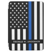 Police Officer Personalized Name Thin Blue Line iPad Air Cover (Front)
