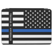 Police Officer Personalized Name Thin Blue Line iPad Air Cover (Horizontal)