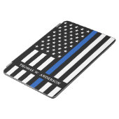 Police Officer Personalized Name Thin Blue Line iPad Air Cover (Side)