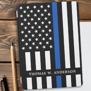 Police Officer Personalized Name Thin Blue Line iPad Air Cover