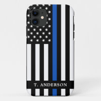 Police Officer Personalized Thin Blue Line    