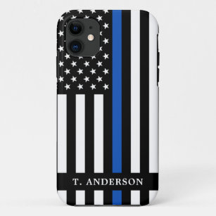 Police Officer Personalized Thin Blue Line     Case-Mate iPhone Case