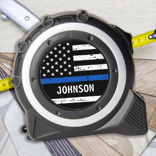 Police Officer Personalized Thin Blue Line Flag 1