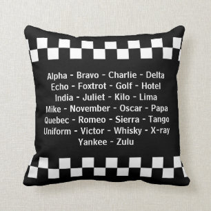 Police Officer Phonetic Alphabet Radio Call Throw Pillow