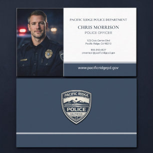 Police Officer Photo Logo Business Card