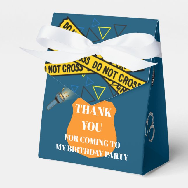 Police Officer Police Birthday Favor Box (Front Side)