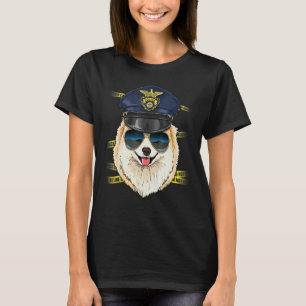 Police Officer Pomeranian Cop Crime Scene K9 Pom D T-Shirt