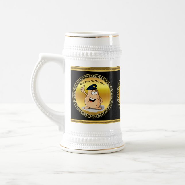 Police officer potato with a blue police hat beer stein (Left)