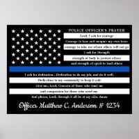 Police Officer Prayer Gift Thin Blue Line