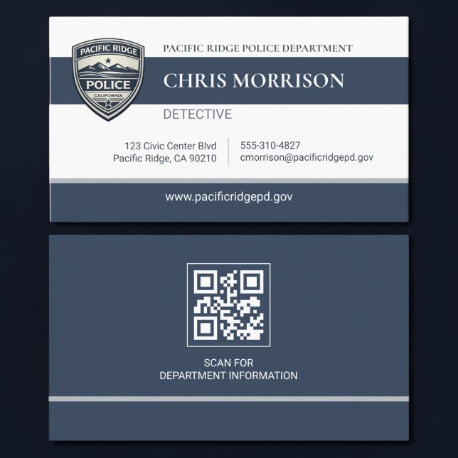 Police Officer QR Code Professional Business Card (Creator Uploaded)