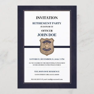 Police Officer Retirement Invitation