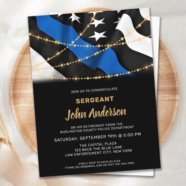 Police Officer Retirement Law Enforcement Party Invitation Postcard (Creator Uploaded)