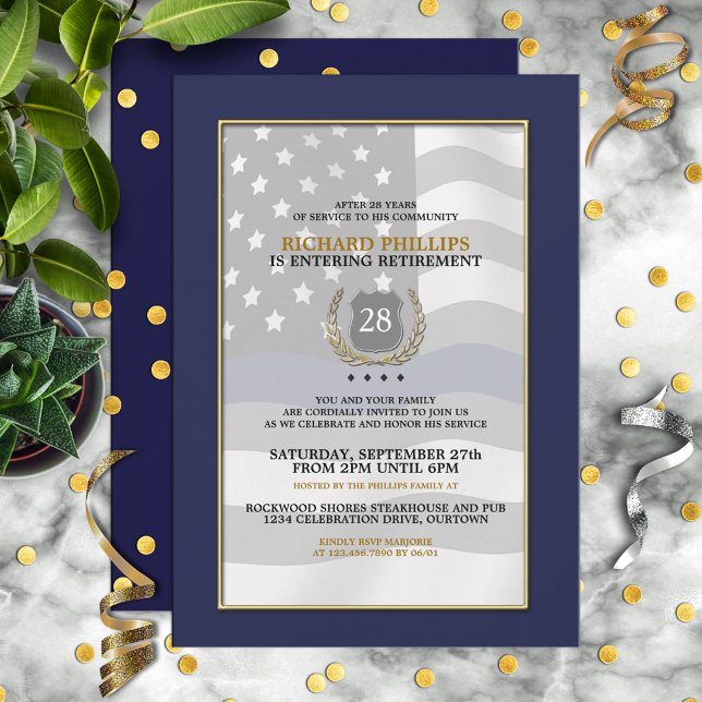 Police Officer Retirement Party Invitations (Creator Uploaded)