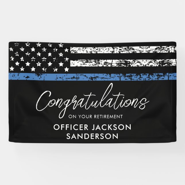 Police Officer Retirement Party Law Enforcement Banner (Horizontal)