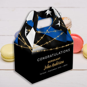 Police Officer Retirement Party Thin Blue Line Favor Box