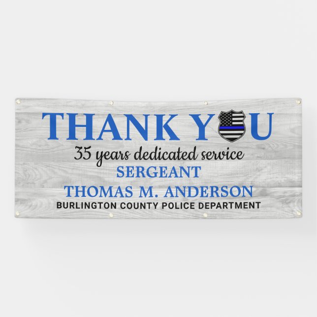 Police Officer Retirement Thank You Banner (Horizontal)