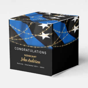 Police Officer Retirement Thin Blue Line Party Favor Box