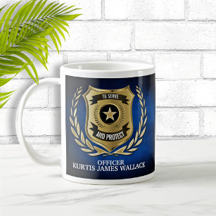 Police Officer Shield Personalized  Coffee Mug