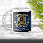 Police Officer Shield Personalized  Coffee Mug<br><div class="desc">Police officer's keepsake featuring a badge encased in a gold laurel wreath,  with personalization. Perfect for birthdays,  promotions,  graduation or retirement.</div>