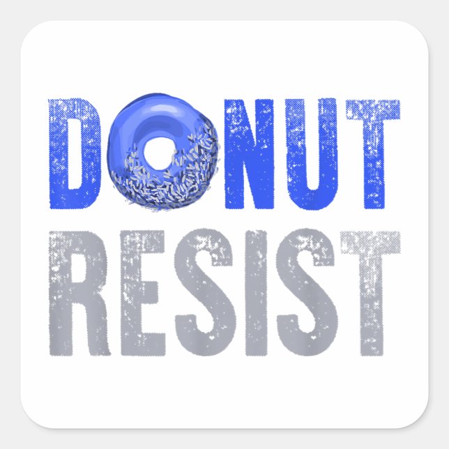 Police Officer Shirt Thin Blue Line Doughnut Resis Square Sticker (Front)
