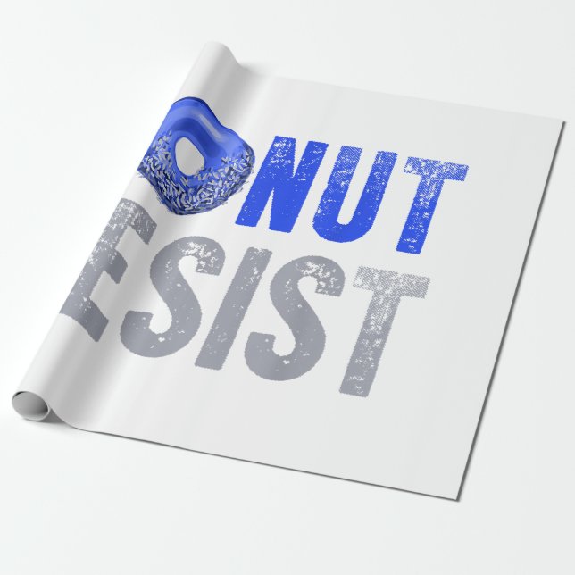 Police Officer Shirt Thin Blue Line Doughnut Resis Wrapping Paper (Unrolled)
