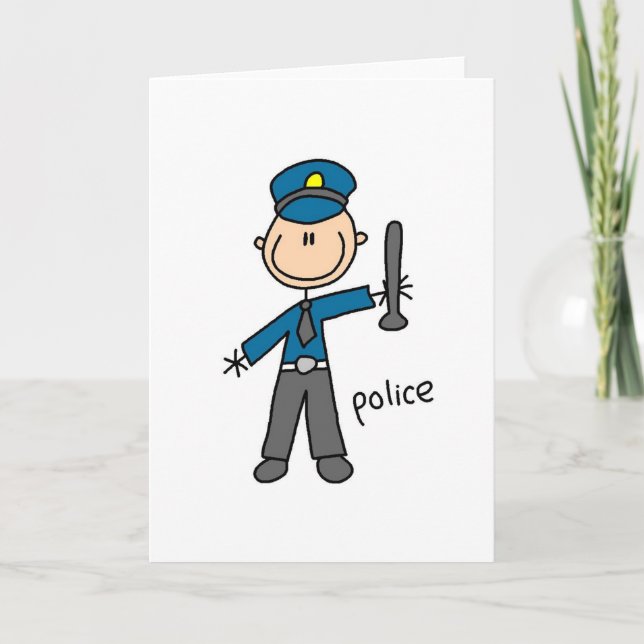 Police Officer Stick Figure Card (Front)
