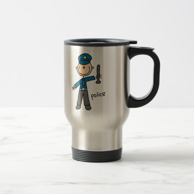 Police Officer Stick Figure Mug (Right)
