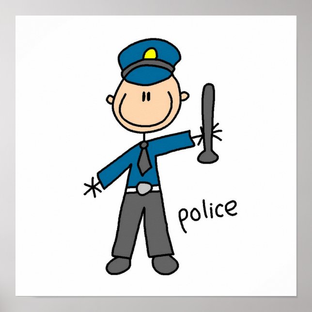 Police Officer Stick Figure Poster (Front)