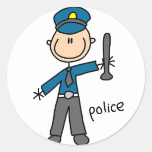 Police Officer Stick Figure Sticker